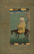 Single Leaf of Mullah Du Piyaza Riding a Horse, mid 12th century AH/AD 18th century. Creator: Unknown.