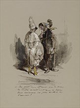 Two Men in Fancy Dress Costumes, 1804-1866. Creator: Paul Gavarni.