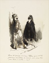 Man and woman in Masquerade costumes, 1804-1866. Creator: Paul Gavarni.