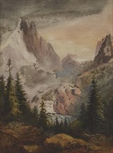 View of Mountains, mid 19th century. Creator: Alfred Jacob Miller.