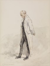 Old Man in a White Coat, 1855-1857. Creator: Paul Gavarni.