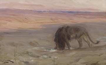 Lion Drinking, c1897. Creator: Henry Ossawa Tanner.