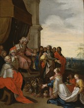 King Solomon Receiving the Queen of Sheba, 1620-1629. Creator: Frans Francken II.
