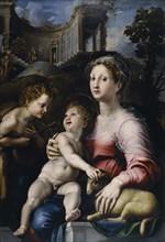 The Madonna and Child with Saint John the Baptist, 1522-1524. Creator: Giulio Romano.