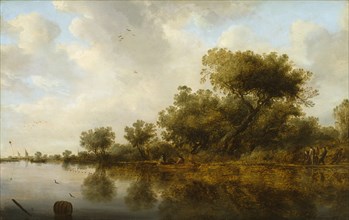 River View with Fishermen, 1633. Creator: Salomon Ruysdael.
