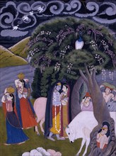 Krishna and Radha Taking Shelter from the Rain, 1775-1800. Creator: Unknown.