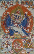 Vajrabhairava with Vajravetali, 18th century. Creator: Unknown.