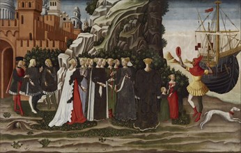The Departure of Helen and her Entourage for Cythera, c1468. Creator: Dario di Giovanni.