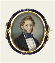 Brooch with Portrait Miniature, mid 19th century. Creator: Unknown.