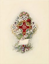 Cross And Crown Of Thorns And Flowers, 1805-1875. Creator: Adolf Schrodter.