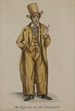 Joseph Jefferson as Asa Trenchard [From Tom Taylor's 'Our American Cousin'], 1855-1859. Creator: Alfred Jacob Miller.