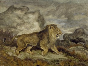 Lion and Serpent, c1840. Creator: Antoine-Louis Barye.