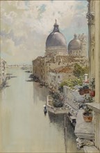 Over a Balcony, View of the Grand Canal, Venice, c1897. Creator: Francis Hopkinson Smith.
