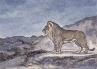 Standing Lion, c1850s-1860s. Creator: Antoine-Louis Barye.
