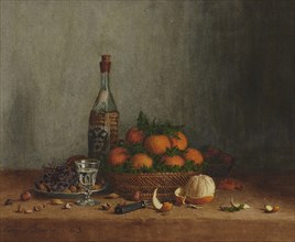 Still Life with Basket of Oranges, 1863. Creator: Leon Bonvin.