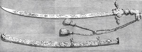 Sword presented to Lord Clyde, G.C.B., on Thursday week, by the Common Council of London, 1860. Creator: Unknown.