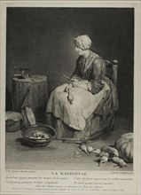 The Kitchen Maid - The Turnip Scraper, 1742. Creator: Francois Bernard Lepicie.
