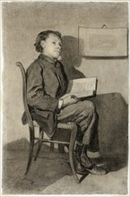 Boy Reading (Jeune Garçon Lisant), c. 1861. Creator: Francois Bonvin.