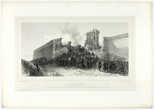 Assault of bastion no.8, from Souvenirs d’Italie: Expédition de Rome, published December, 1860. Creators: Hippolyte Lalaisse, Auguste Bry, Chez Frères Gihaut.