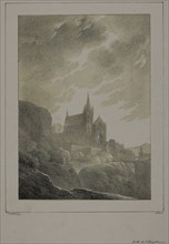 View of a Church, 1818. Creators: Jean-Baptiste Isabey, Godefroy Engelmann.