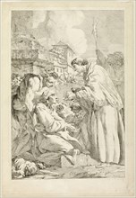Saint Charles Borromeo Blessing the Plague-Stricken, c. 1760. Creator: Jean Baptiste Marie Pierre.