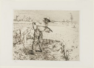 Mower Honing a Scythe, 1878. Creator: Jules Bastien-Lepage.