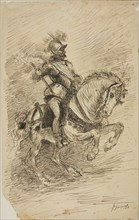 Cavalier on Horseback, 1874. Creator: Jules Jacquet.