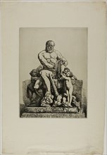 Hercules, plate one from Twelve Etchings by Chifflart, 1865. Creator: Francois-Nicolas Chifflart.
