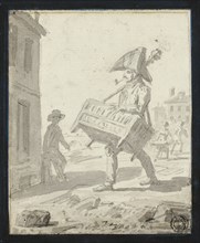 Soldier Carrying a Piece of Furniture, 1781/1823. Creator: Paul Grégoire.