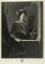 Portrait of Hyacinthe Rigaud, 1700. Creator: Pierre Drevet.