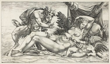 Jupiter and Antiope, 1550/59. Creator: Rene Boyvin.