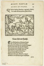 Schöne Figuren vor alle Fabeln Esopi (Aesop's Fables), plate eleven...1566, assembled...1937. Creator: Virgil Solis.