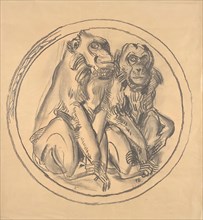 Design Drawing of the Relief in the Monkey House of the Schönbrunner Tiergarten, 1928/1929. Creator: Franz Barwig.