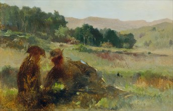 Landscape with Hunter and Dog, c1870/1880. Creator: Johann Till.