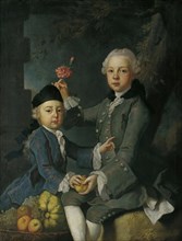 Double portrait Leopold and Vinzenz Ruard, c1770. Creators: Joseph Hickel, Martin van Meytens.