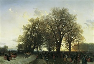 On the way home from the world exhibition in the Vienna Prater in 1873, 1875. Creator: August Schaeffer.