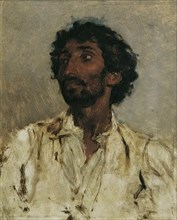 Half-length portrait of a gypsy, 1860/1870. Creator: August von Pettenkofen.