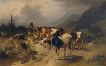 Cattle herding, 1870. Creator: Conrad Buhlmayer.