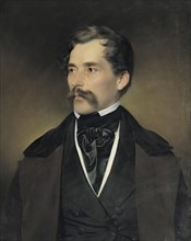 Portrait of a gray-haired gentleman with a mustache, 1849. Creator: Franz Eybl.