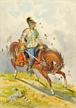 Soldier on horseback, undated. Creator: Franz Gerasch.
