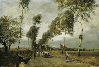 Country road with birch alley, 1893. Creator: Hugo Charlemont.