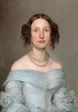 Lady in light blue dress, 1840. Creator: Johann Baptist Reiter.