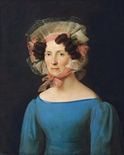 Lady in blue dress, 1827. Creator: Leopold Kupelwieser.