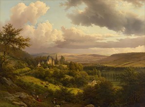 Luxembourgish landscape with a view of Berg Castle, 1846. Creator: Barend Cornelis Koekkoek.