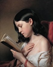 Girl reading, 1850. Creator: Franz Eybl.