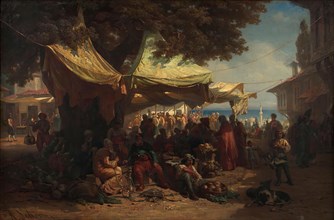 Constantinople market, 1868. Creator: Alois Schonn.