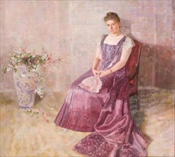 The purple state dress. Mrs. von Birkenreuth, 1891. Creator: Karl Mediz.