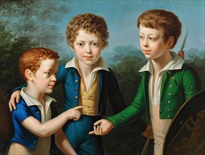 Albert, Moritz and Leopold von Neuwall, 1820. Creator: Leopold Kupelwieser.