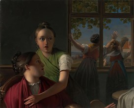 Four girls in one room, 1816-1819. Creator: Johann Peter Krafft.
