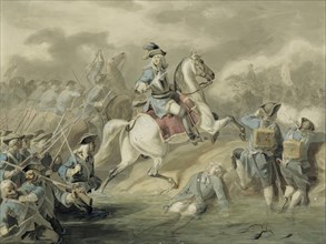 Onrushing general in battle, undated. (c1880s) Creator: Sigmund L'Allemand.